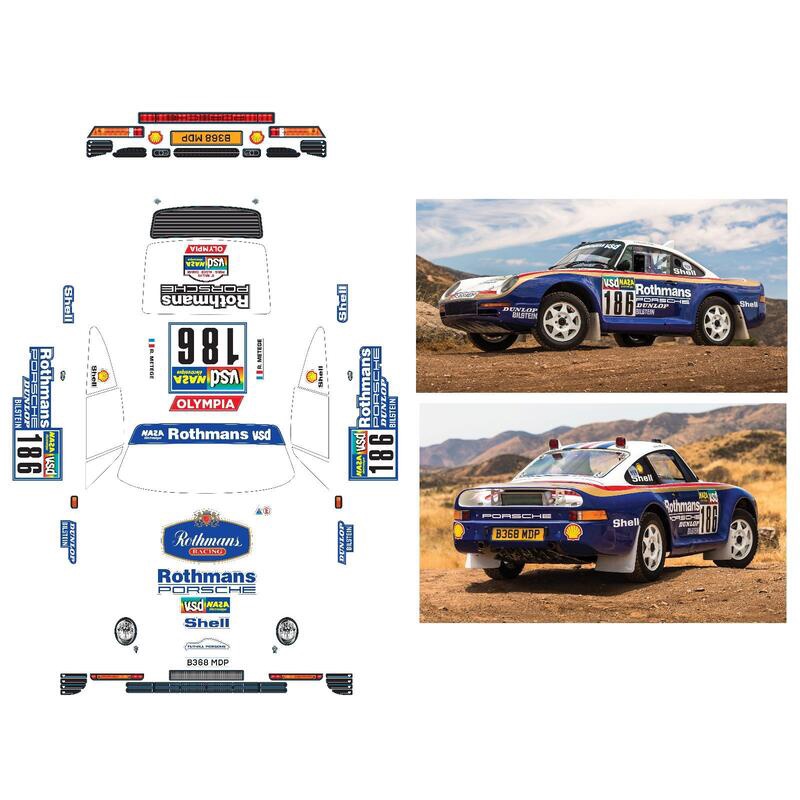 上手遙控模型 Team C TB828 保時捷959 1/8 GT房車325mm用透明房車殼