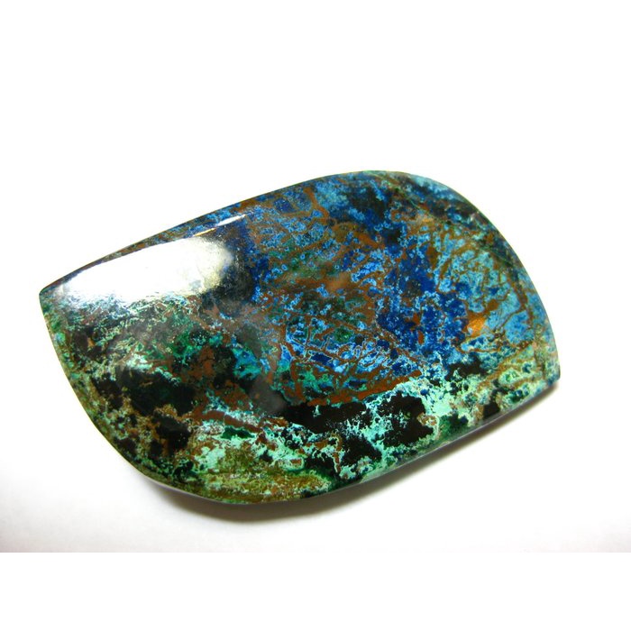 天然稀有罕見 贊比亞藍銅礦及矽孔雀石共生礦 63克拉【Texture &amp; Nobleness 低調與奢華】