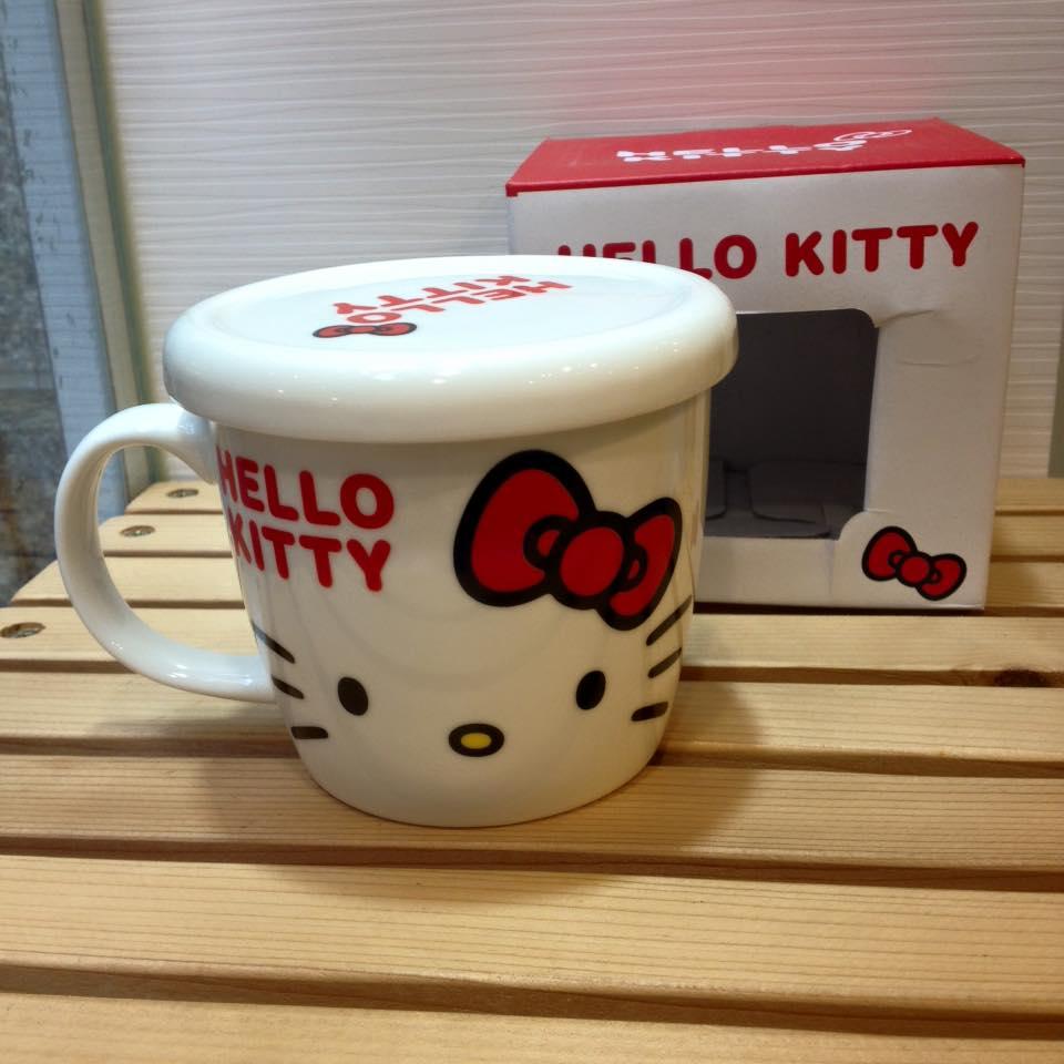 Hello Kitty附蓋馬克杯 新骨瓷 陶瓷杯 杯子 沖泡飲品 咖啡杯 三麗鷗 KT