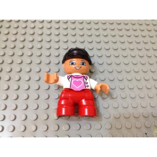 【點點小豆】lego 樂高 積木 DUPLO 得寶 人偶 馬術 黑帽 粉紅愛心上衣 小朋友 1 個 如圖！