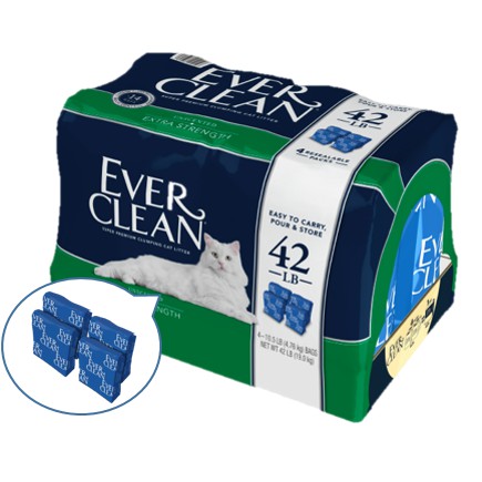 新包裝!!!Ever Clean 藍鑽礦物低過敏結塊貓砂 42磅(19公斤) 公司貨 現貨供應
