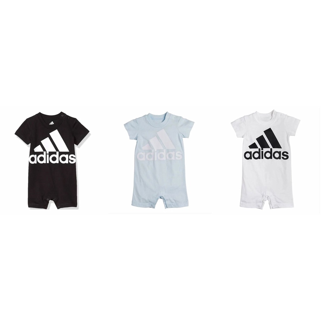 6M-24M 現+預💓E&amp;I Lin美國NY代購💓Adidas愛迪達 嬰兒Baby 純棉短袖包屁衣 連身衣 運動包屁衣