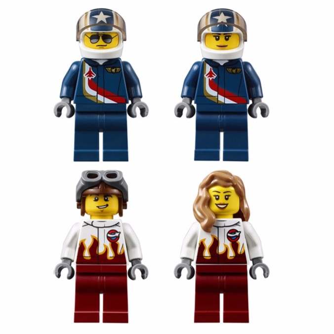 LEGO 樂高 60103 噴射機男女駕駛+螺旋槳飛機男女駕駛 共四隻 全新品, 機場航空表演 戰鬥機 情侶 城市 飛機