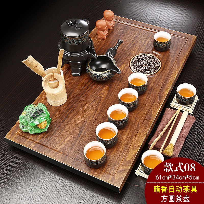 功夫茶盤小茶臺排水式整套茶具套裝家用辦公實木陶瓷茶海托盤簡約途中小館 蝦皮購物