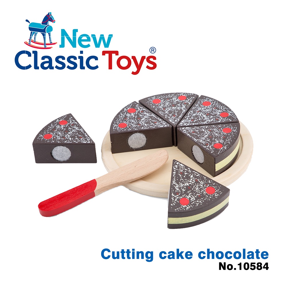 荷蘭New Classic Toys 巧克力蛋糕切切樂-10584 #切切樂 #家家酒 #木製玩具