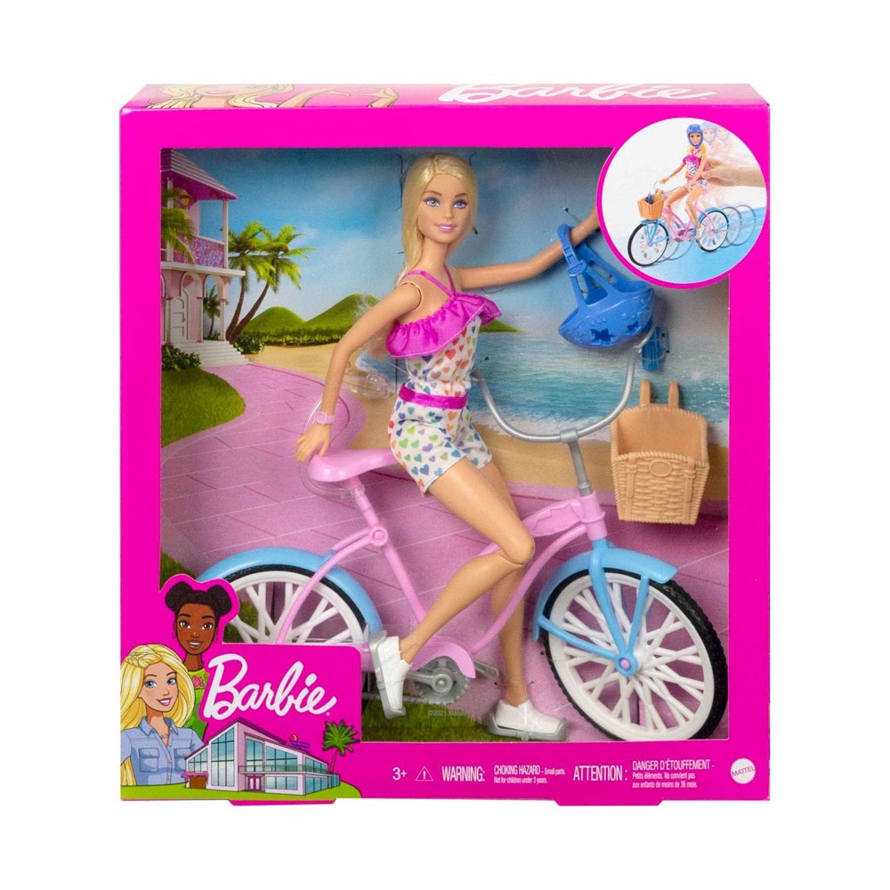 台中＊＊宏富玩具＊＊【兒童節特惠價】MATTEL Barbie 芭比娃娃 芭比時尚自行車組合原價1199元