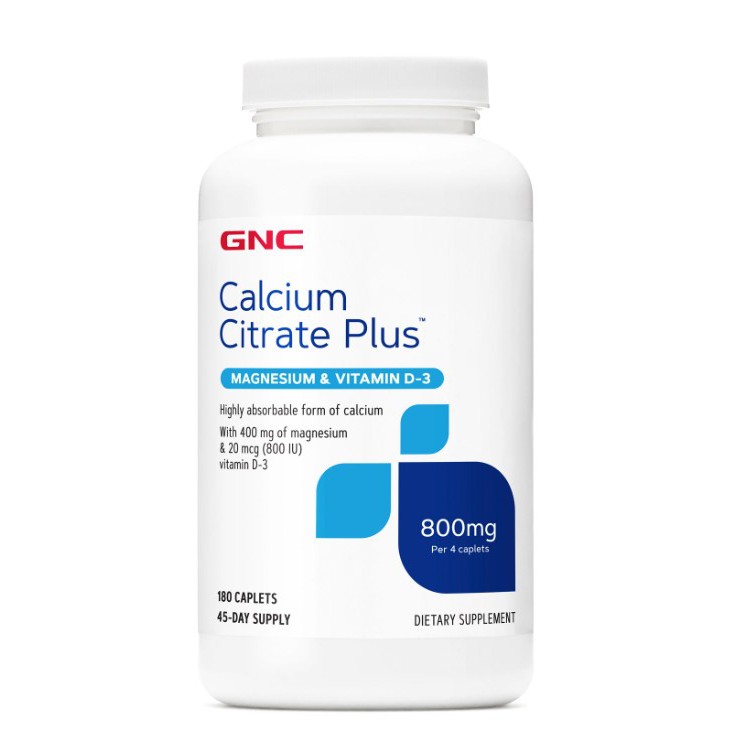 滿千聊聊折50 台灣現貨 GNC美國 新包裝 Calcium Citrate Plus 檸檬酸鈣+鎂+D3 180顆