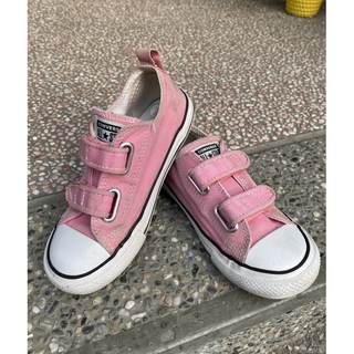 經典鞋款～專櫃Converse小女童18.5公分粉紅色魔鬼氈黏膠帆布鞋