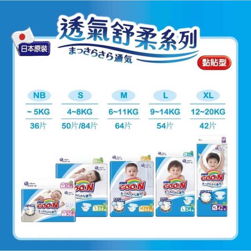 大王goo N 日本境內版尿布 動物版超透氣尺寸m L黏貼型 蝦皮購物
