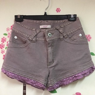 betty's專櫃紫色中腰牛仔短褲