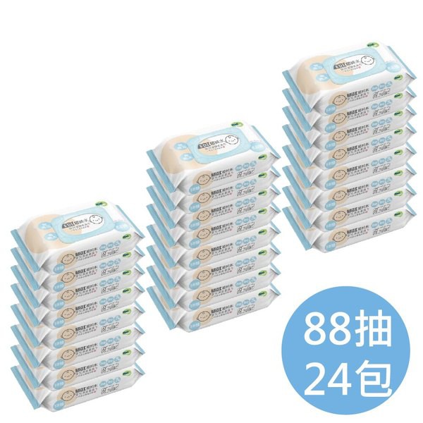 【箱購】nac nac EDI超純水濕巾 (88抽x24包)