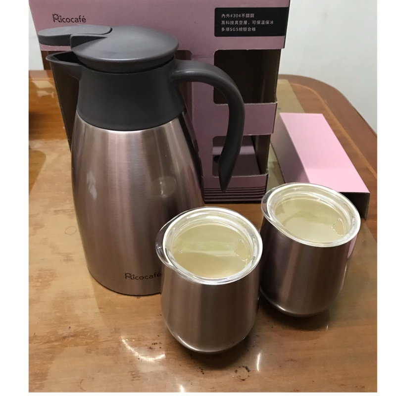 Ricocafe 真空雙層不銹鋼保溫壺咖啡杯組 蝦皮購物