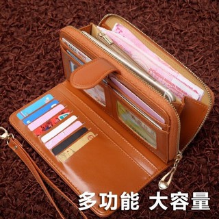 ❤❤哈日韓偶像明星雜物店❤❤新款韓版多功能手拿包錢包長夾款女士手拿包學生多卡位零錢 長夾皮夾咖啡色棕色