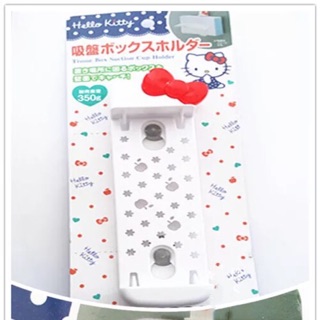 日本進口代購可KITTY蝴蝶結盒紙器紙巾架衛生間收納吸盤