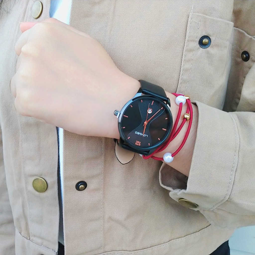 LONGBO情侶錶【買錶送電池】流線幾何(沙漏造型)面板 質感石英錶 日期顯示 時尚高雅 文青風格 學生上班L7315