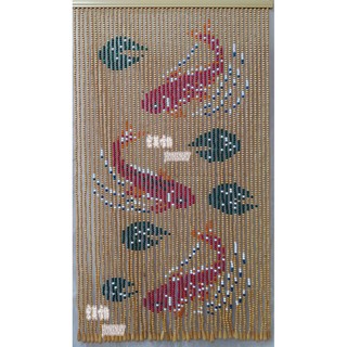 客製化商品 鯉魚【桃園中壢宏美窗簾】3*5尺 中國風圖騰 串珠 開運化煞木珠簾.全木珠 風水簾 間隔簾 新品 懷舊商品