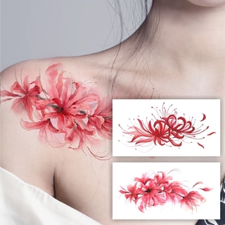 紋身貼刺青貼紙娛樂手臂貼全身紋身貼現貨紋身貼紙男女彼岸花紋身貼古風性感地獄少女持久花臂防水鎖骨遮疤大圖 蝦皮購物