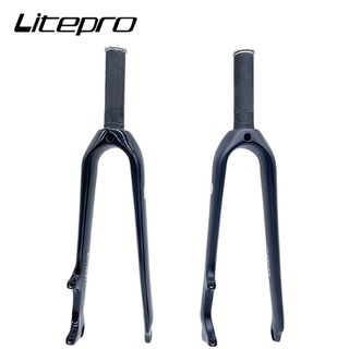 Litepro 20 22 英寸碳纖維碟剎前叉折疊自行車 406 451 100mm 前叉 M18x1.25