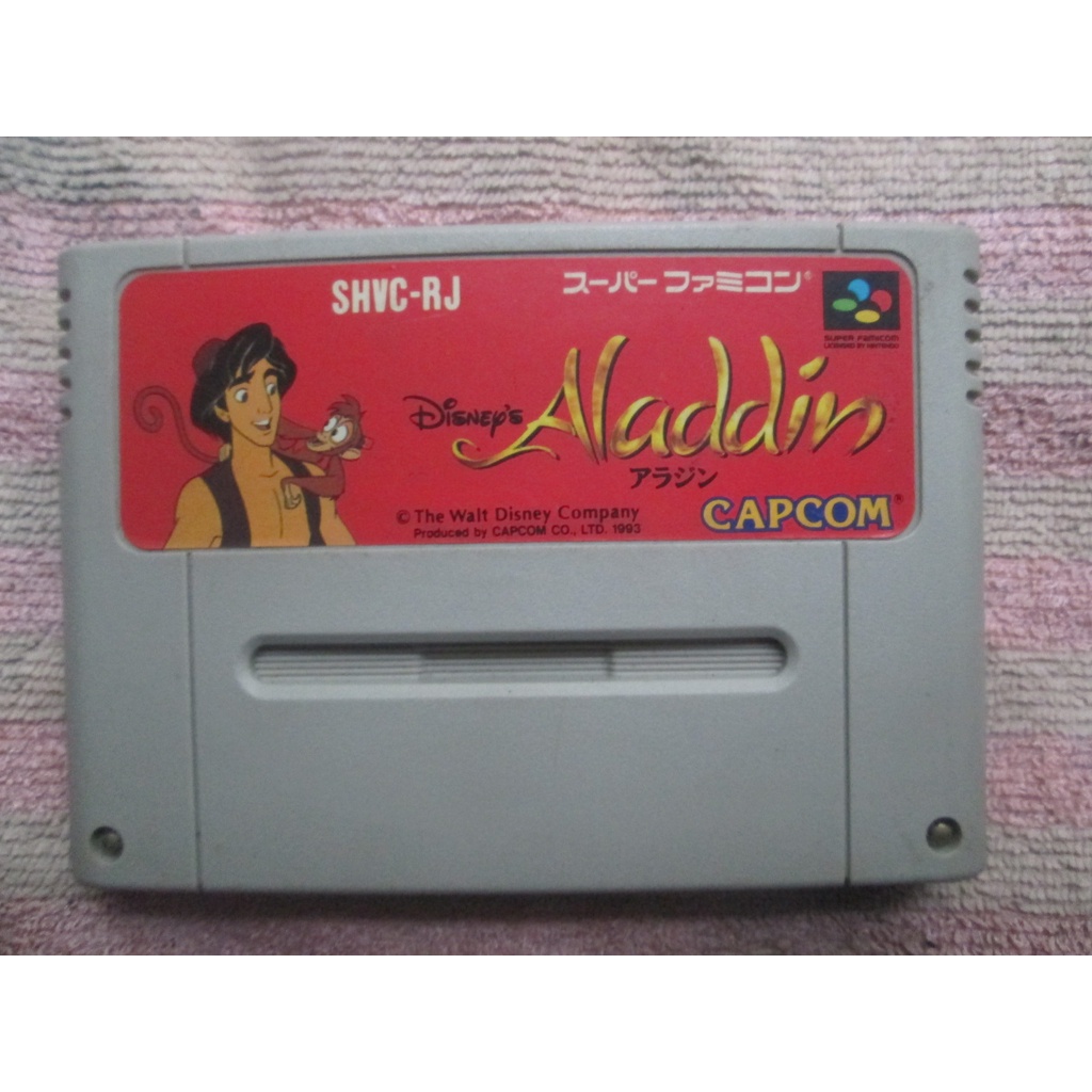 Disney迪士尼 超級任天堂 遊戲卡帶~阿拉丁 Aladdin(日本製Made In Japan)