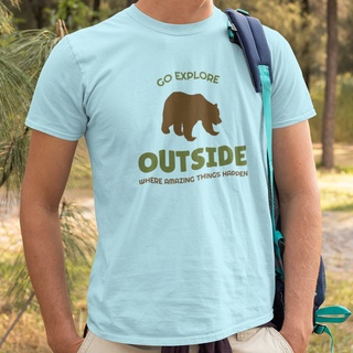 EXPLORE OUTSIDE 中性短袖T恤 5色 探險戶外自然露營登山健行釣魚野露衝浪滑板潮T團體服社團熊越野旅行寬鬆