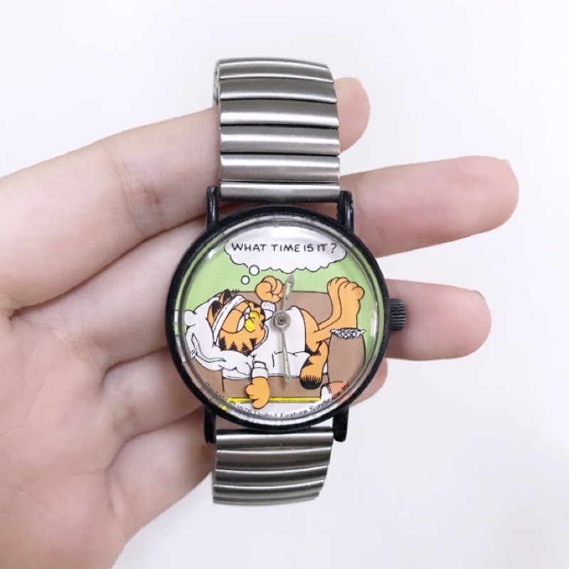 古著老物 美式加菲貓手錶 機械式手錶 vintage 漫畫風