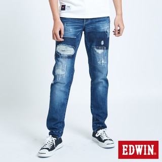EDWIN BLUE TRIP 拼貼破壞AB牛仔褲(中古藍)-男款