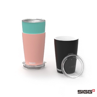 瑞士 SIGG -Neso 陶瓷隔熱隨行杯 400ml-爵黑/純雪/珊瑚粉/冰河
