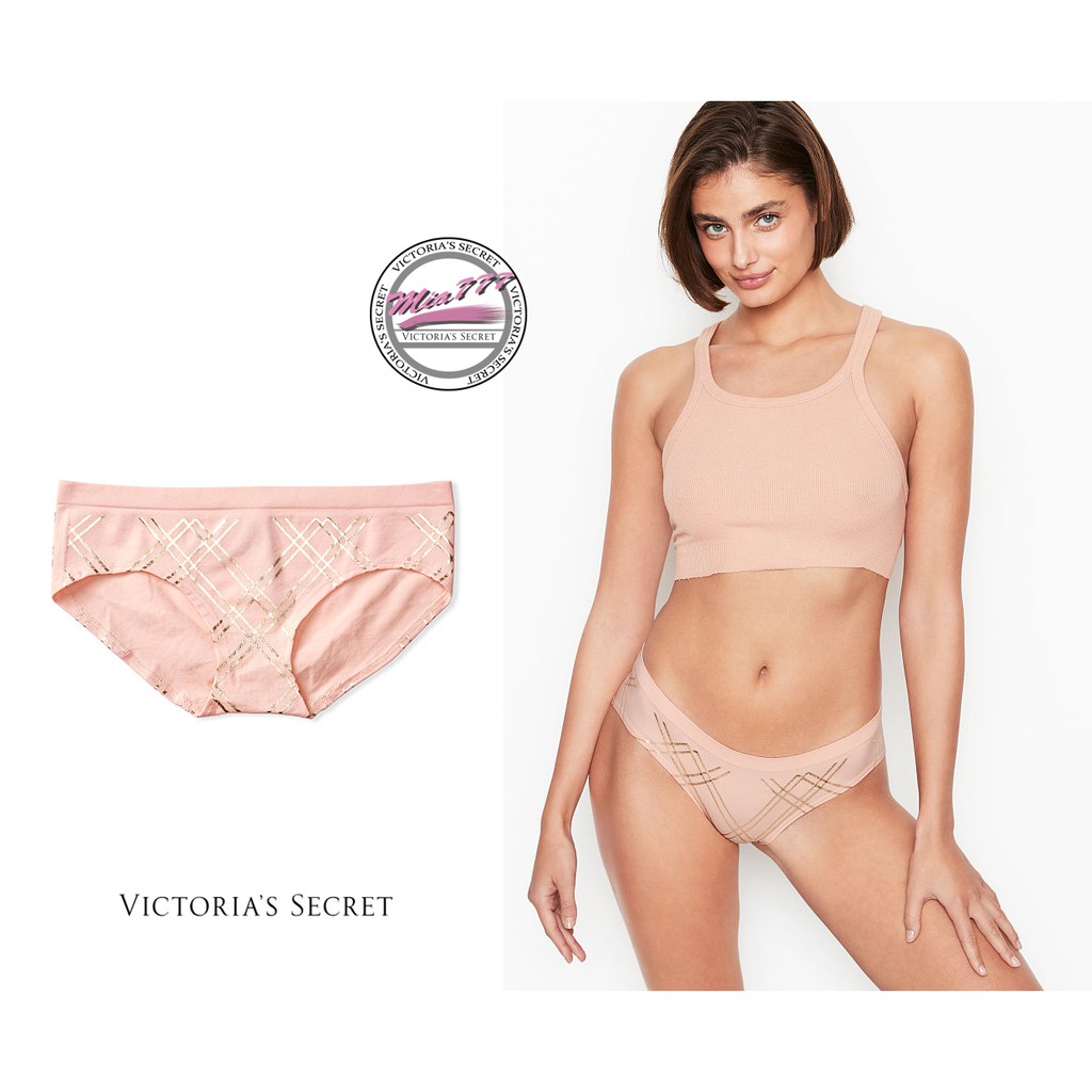 現貨🌺Victoria's Secret 粉金格內褲 維多利亞的秘密 內褲 三角褲 性感