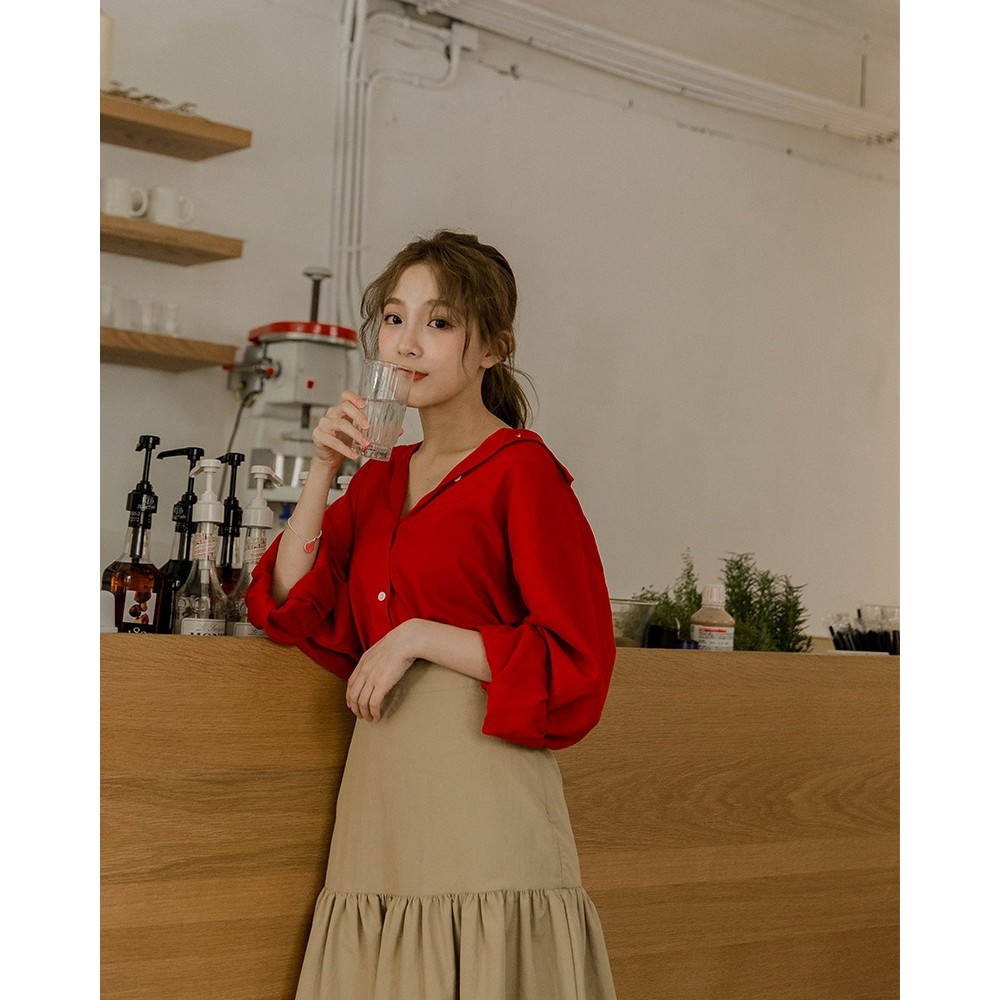 全新轉售 mercci22 韓國小企畫 溫柔感抓皺小澎裙  長裙 蛋糕裙 低於5折 含吊牌  S號