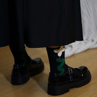Y2 style▪️下雨小花雙色糖果襪中筒襪襪子▪️Y2style歐美設計款寬鬆暗黑個性韓版【YW177】