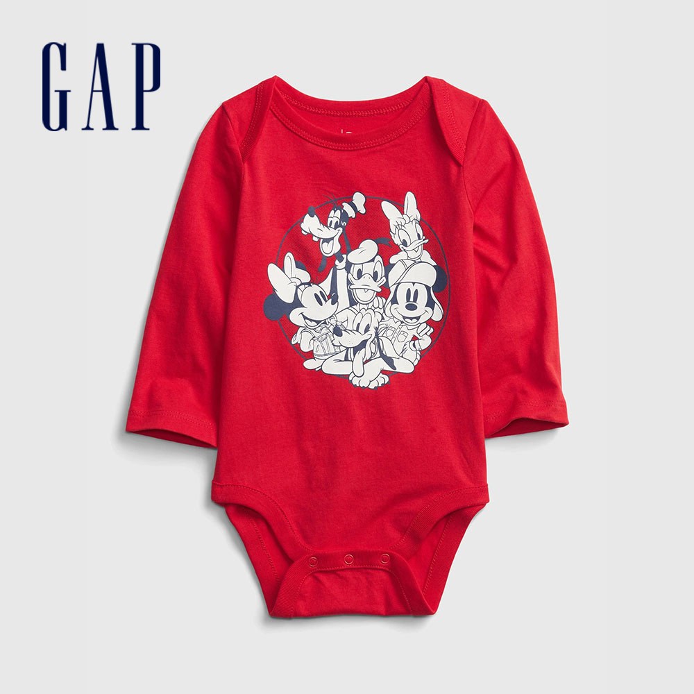 Gap 嬰兒裝 Gap x Disney迪士尼聯名 長袖包屁衣-紅色(650246)