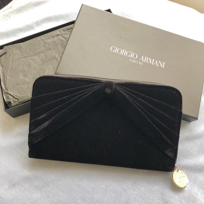Giorgio Armani GA 搬家 賣 高貴 手拿包 錢包 皮夾 晚宴包 化妝包 天鵝絨