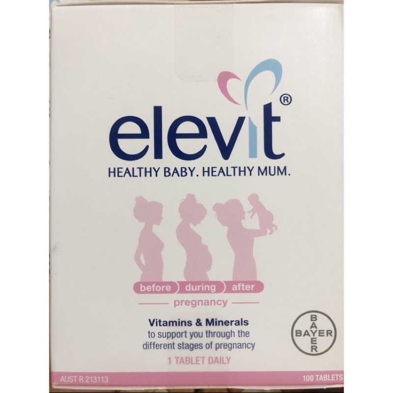 澳洲Elevit 孕婦備孕至孕期複合維生素葉酸100片