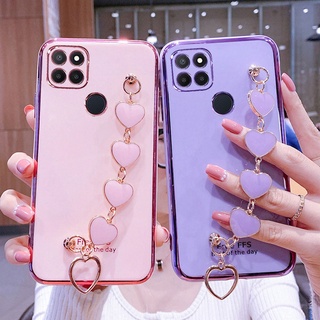 外殼 realme c21y c21 c20 c25y 手機殼軟殼矽膠套帶腕帶女孩
