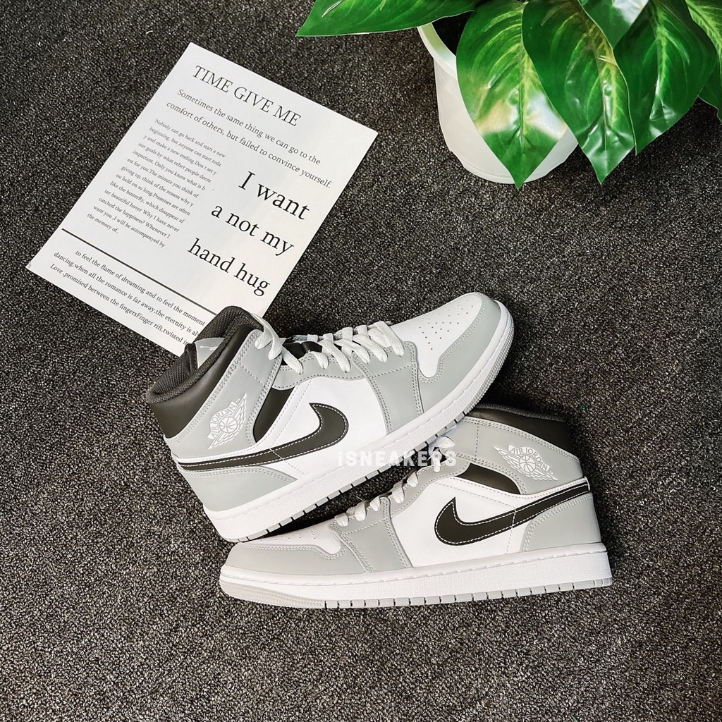 ISNEAKERS Air Jordan 1 Mid Light Smoke Grey 煙灰 554724-078