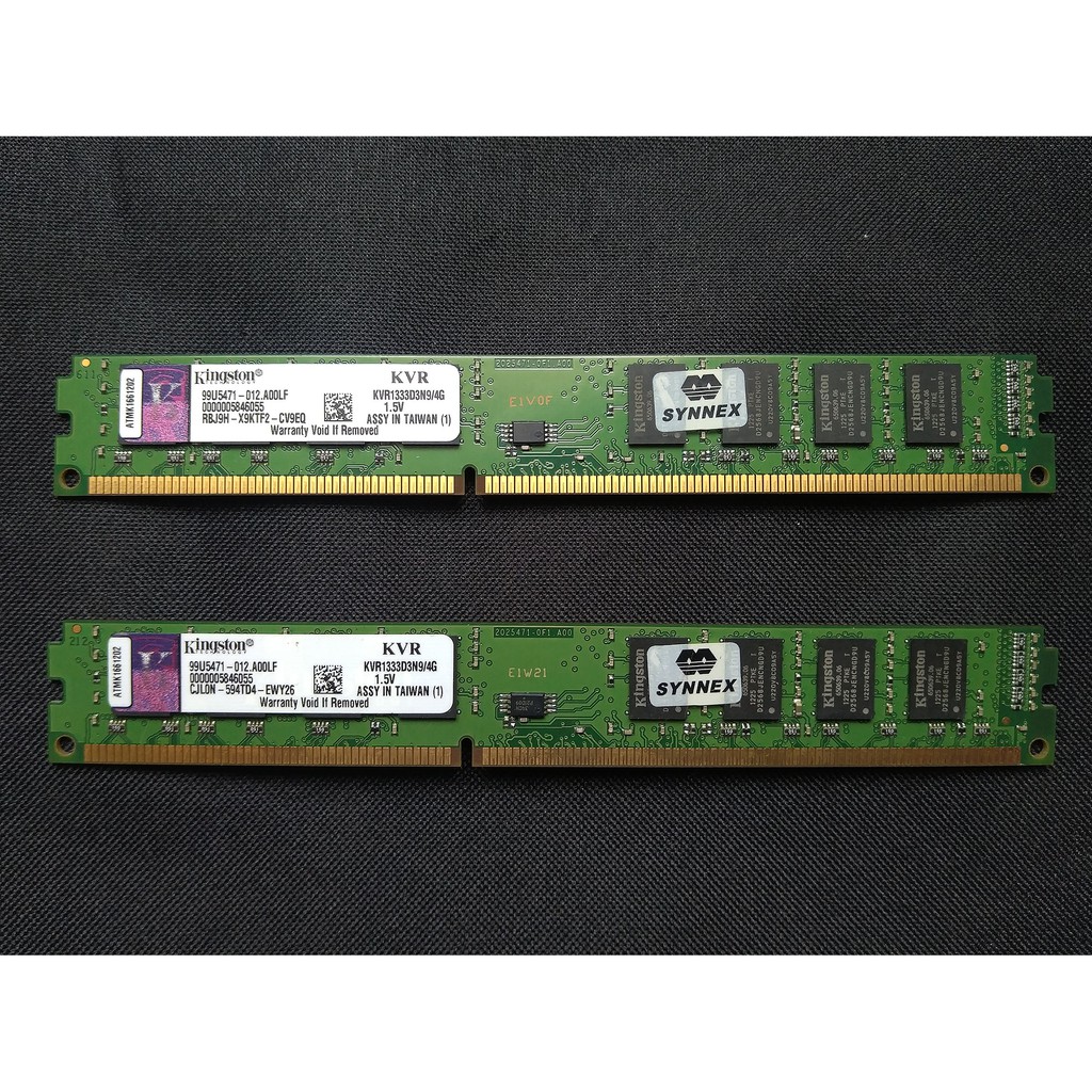DDR3 1333 4G×2共8G 金士頓 Kingston 雙面 桌上型電腦記憶體 兩條一起賣不單售