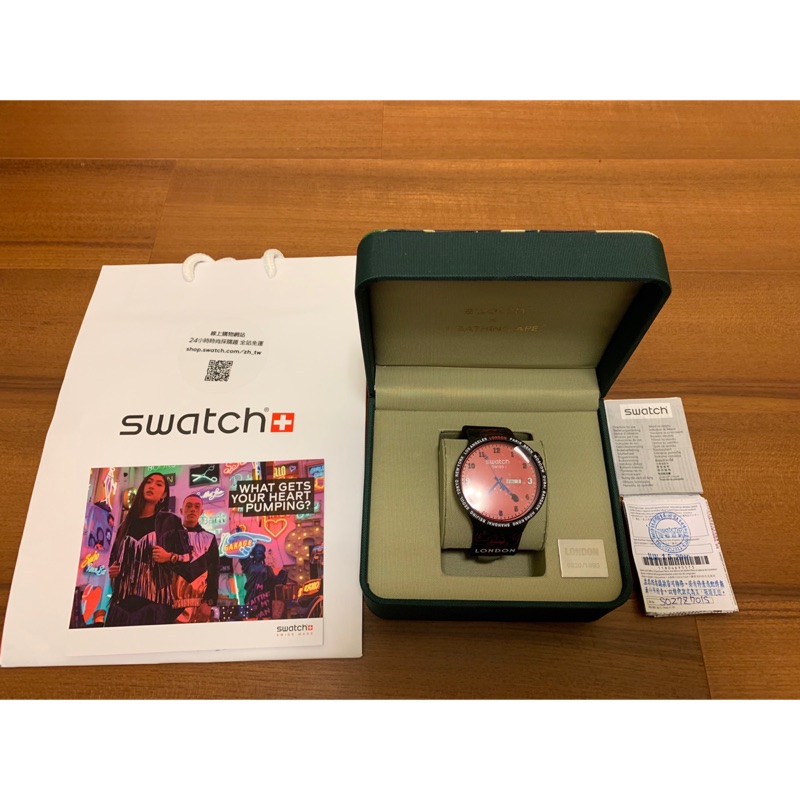 1111特惠商品! 全新限量 城市錶 SWATCH X A BATHING APE BAPE 倫敦 LONDON公司貨