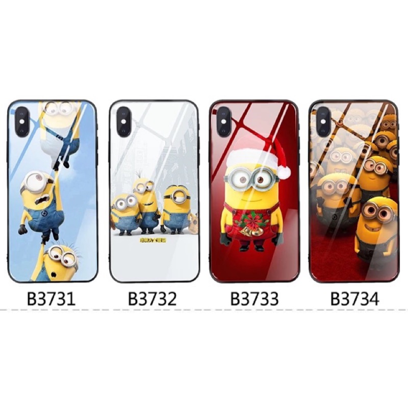 Minions 質感玻璃背蓋手機殼 蝦皮購物