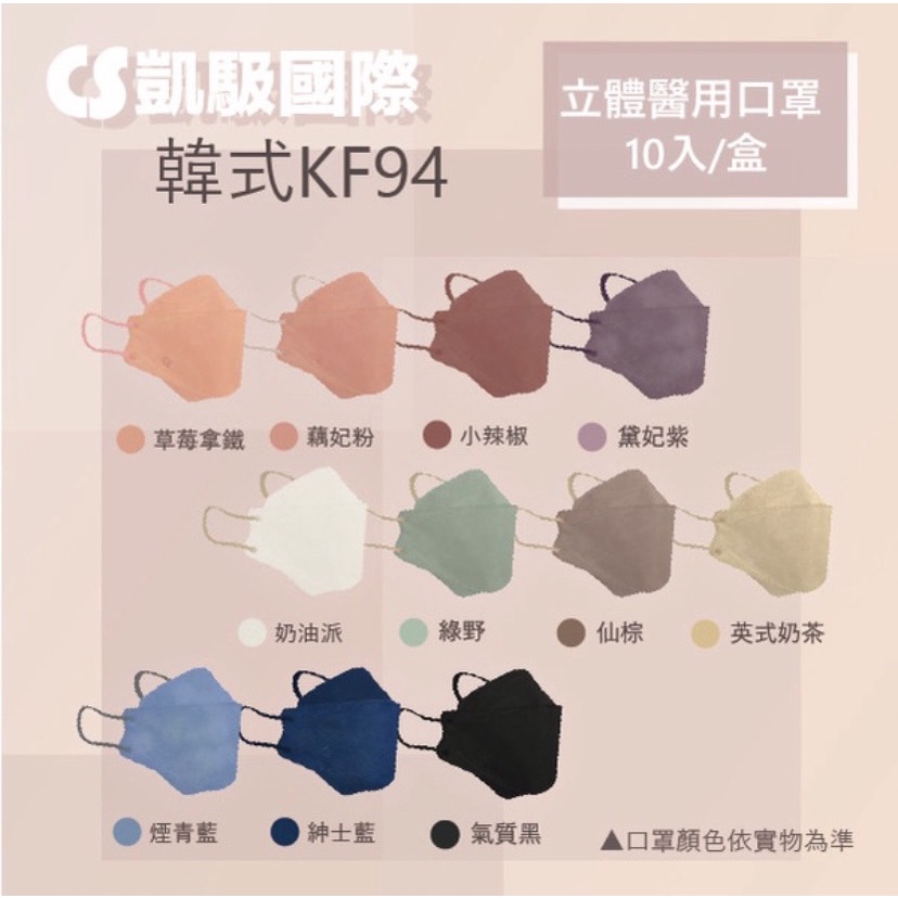CS凱馺國際 立體醫用口罩 四層透氣魚型口罩 KF94 10入/盒