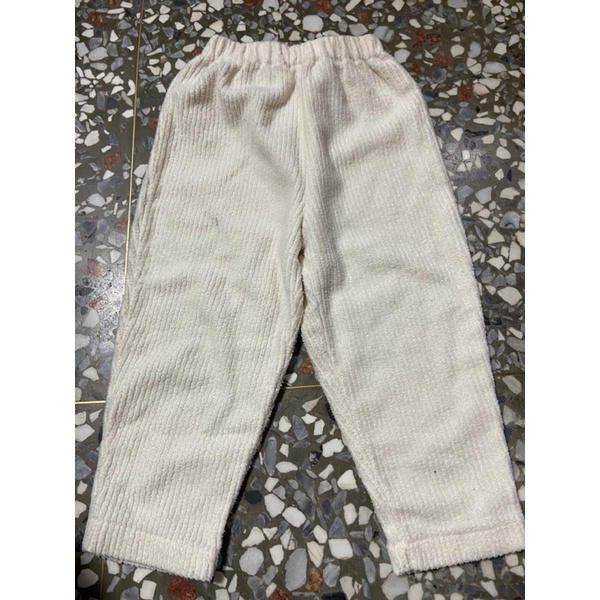 二手白色棉質保暖秋冬長褲-約可穿至三歲