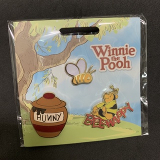 日本 迪士尼 小熊維尼 徽章 別針 蜜蜂罐 蜜蜂 Winnie the Pooh