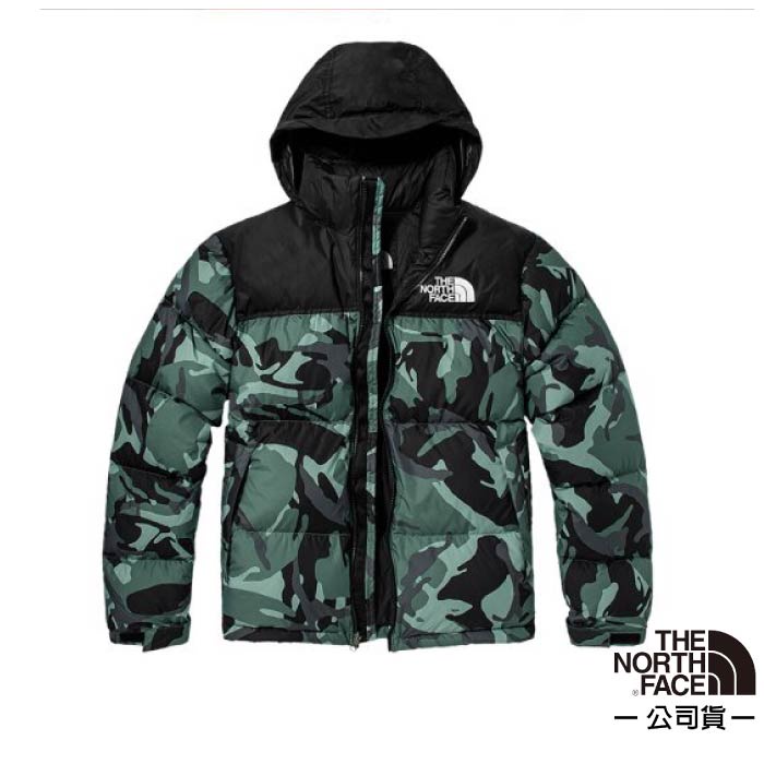 【美國 The North Face】男款 700FPl 超輕保暖鵝絨羽絨外套 5IX4-36D 綠迷彩/黑 N