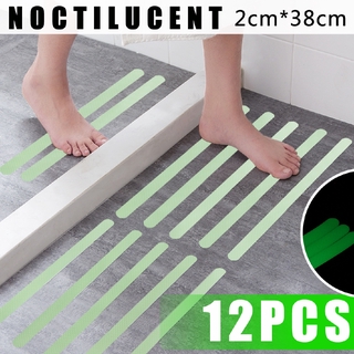 12 件裝防滑浴室地板貼紙防水夜光浴缸踏板貼紙 2cm*38cm