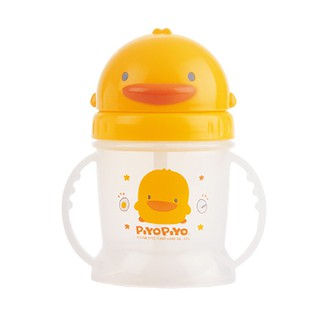 黃色小鴨 滑蓋造型練習杯 250ml 吸管水杯✪ 準媽媽婦嬰用品 ✪