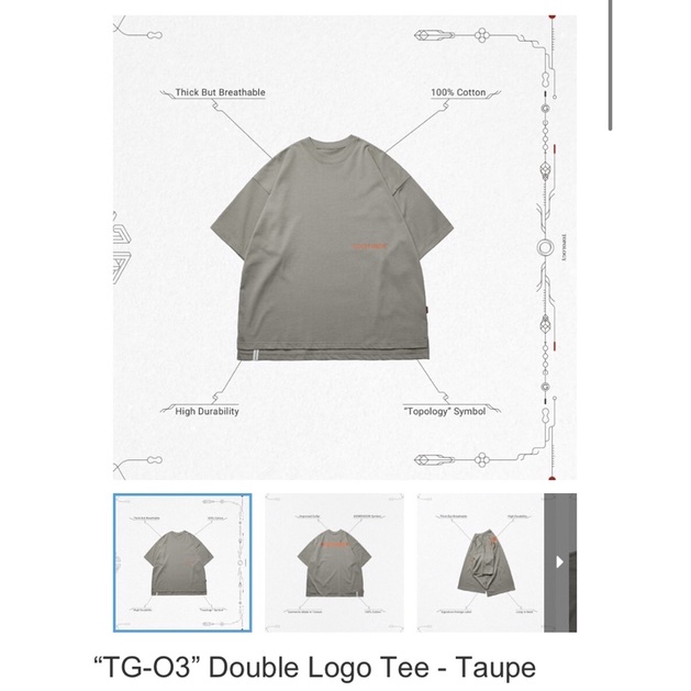 可直接下標貨到付款 GOOPiMADE Goopi “TG-O3” Double Logo Tee 灰色 3號