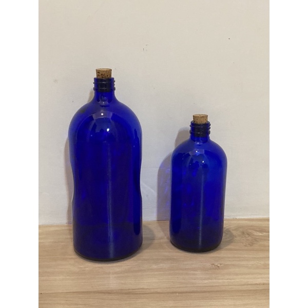 藍色玻璃瓶 太陽能量水瓶 軟木塞 500ml/1000ml 零極限 Hooponopono