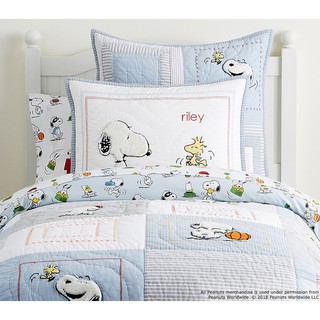 歐美 史努比 純棉 刺繡 枕套 枕頭套 雙人 單人 寢具 貼布繡 兒童成人 snoopy 生日禮物