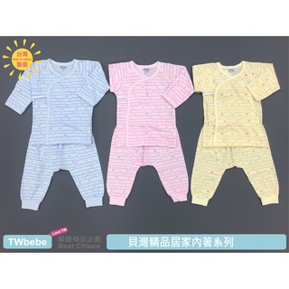 <貝灣> 吉利寶貝 純棉薄長袖綁帶套裝 19061412 單層棉 冷氣衫 肚衣 新生兒 臺灣製造