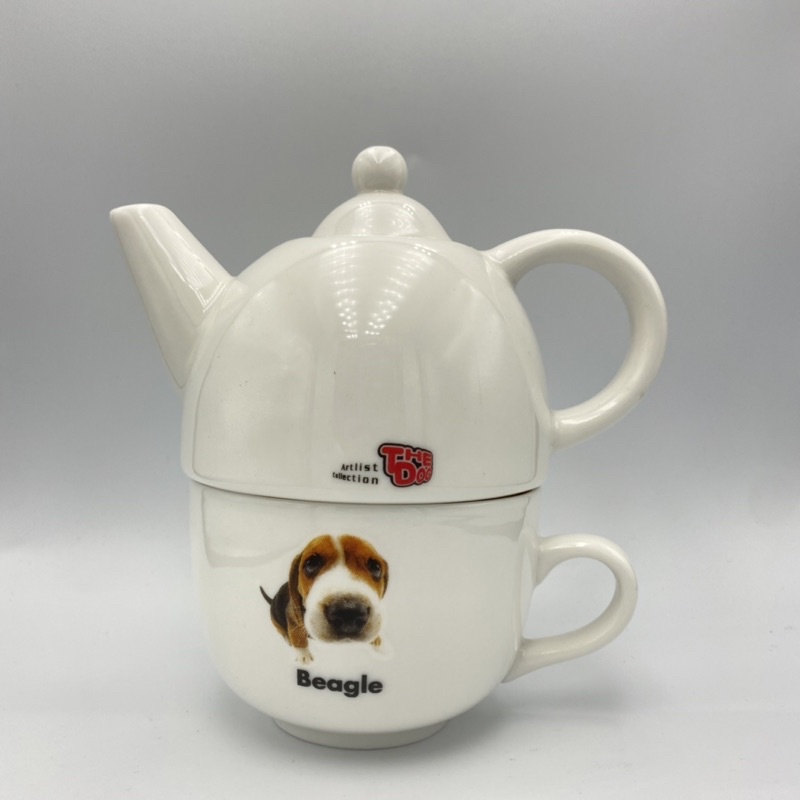 (全新現貨)新光三越 THE DOG 大頭狗 一體式 茶壺 買茶壺送茶杯 陶瓷茶壺 耐熱 陶瓷茶杯