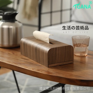【Tigana】日式紙巾盒 木質紙巾盒 抽取式面紙盒 復古面紙盒辦 公室木質面紙盒 衛生紙盒 桌上型面紙盒